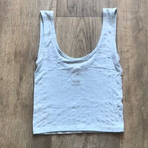 Ribbed Scoop Neck Back And Front Tank Top